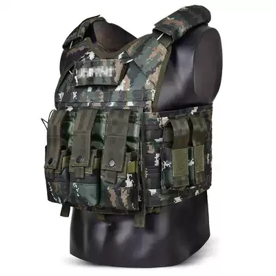 Outdoor breathable vest tactical vest multifunctional quick-dismantling bulletproof quick-dismantling integrated steel wire Tiger camouflage detachable