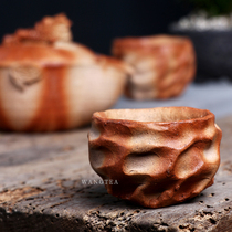 Three times fall gray wood burning master cup Wood beaker Tea cup Tea bowl Kung Fu Tea cup Single cup Ceramic tea cup Coarse pottery
