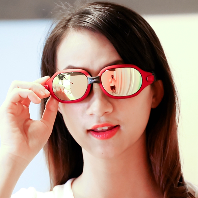 2021 fashion big frame swimming goggles HD cute male and female plated dazzling swimming glasses waterproof anti-fog diving mirror