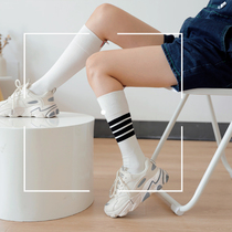 South Korea Trend Striped Calf Socks Cool Streets Midbarrel Socks Youth Women 100 Hitch Sports Skateboard College Wind