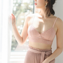 First edition of French-style no-buckle lace girl thin section No steel ring Sleep lingerie Comfortable Breathable without scar bra Summer
