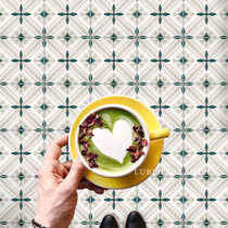 Six Bay Retro Green Flower Brick 200x200 Kitchen Bathroom Toilet Floor Tiles Anti-Slip Tile Balcony Wall Brick