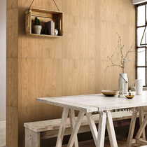 Six Bay Wood Grain Background Wall Brick Toilet Toilet Dining Room Bathroom Imitation Solid Wood Shower Wall Daily Style Balcony