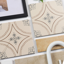 French retro bathroom kitchen small tiles cream style bathroom balcony entrance floor tiles B&B milk tea shop tiles