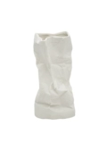 Ваза бумажные пакеты нерегулярные складки керамическая белая ваза