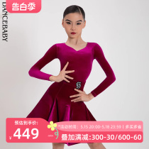 Dancebaby Latin Dance Dress 2024 New Girl Imported Velvet Heart Details Detailed Appraisal Class DAS 452