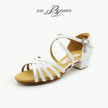 (Same style as Lin Yihan) JustBDdance Betty Latin dance shoes girls white dance exam shoes B603