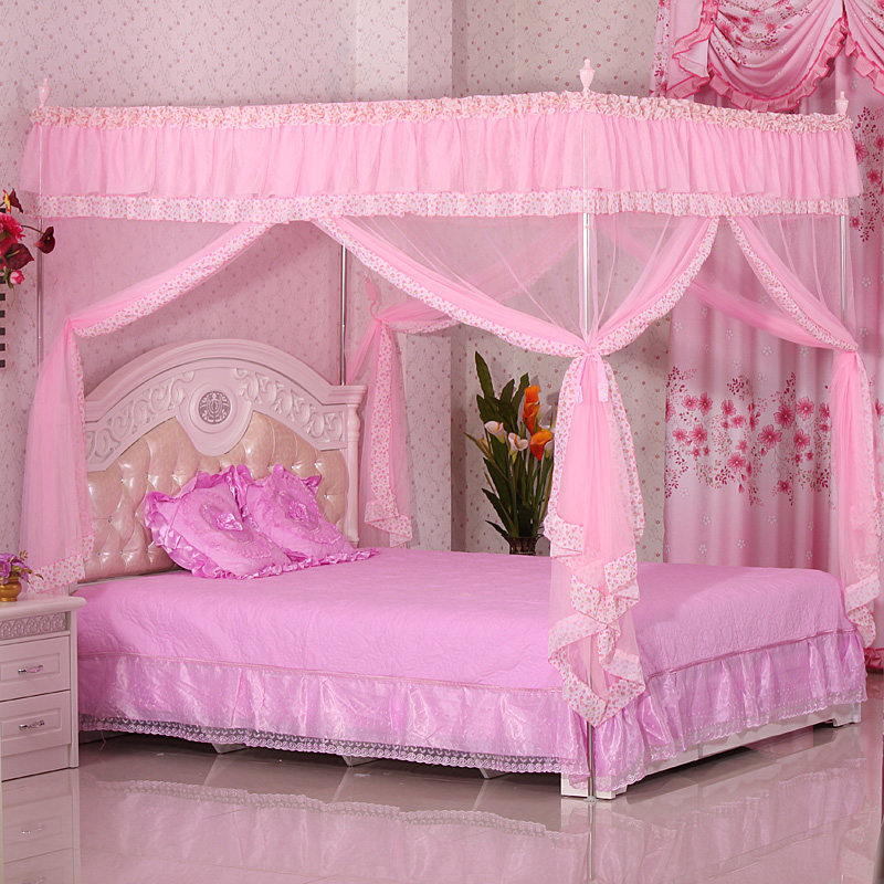 Huiyanju Rose love-Fuli series mosquito net Stainless steel floor Princess court girl wedding mosquito net