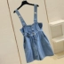 Quần short denim nữ hè 2019 mới cao eo rộng hoang dã size lớn cho nữ chân rộng yếm một mảnh quần thủy triều - Quần jean short jean nữ Quần jean