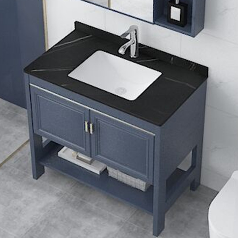 Space aluminum floor-to-ceiling wash basin cabinet combination small apartment type simple ceramic washbasin bathroom balcony washstand