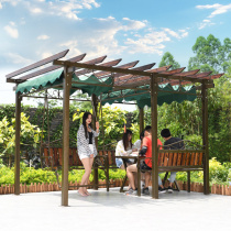 Outdoor Cool Pavilion Grape Rack Cool Pavilion Autumn Thousands Yard garden Villa Climbing and Leisure Pavilion Terrace Terrace top of the autumn Chikchairs