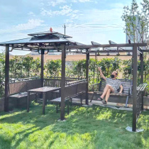 Mos outdoor gazebo grape rack villa courtyard anti-corrosion wood aluminum alloy garden pavilion outdoor open-air balcony