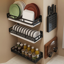 Stainless Steel Wall Shelving wall Wall-mounted Chopping Frame Chopsticks Lid Provincial Space Transfer Frame Free of perforated storage racks