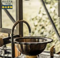Bronze cast washbasin wash basin basin upper basin Thailand Four Seasons awning Hotel Presidential Suite bathroom basin