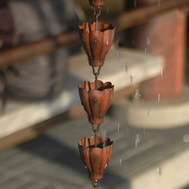 Temple eaves rain chain drainage chain rain bell Japanese garden copper water receiving chain falling water rain guide chain water dripping chain