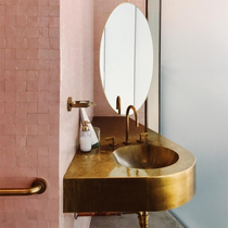 Wash table Nordic retro bathroom wash table American basin one bathroom art retro coffee copper bar