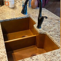 Kitchen sink single tank American retro wrought copper wash basin art design custom cabinet faucet hole sink