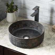 European and American antique table basin hotel bronze table wash basin bathroom non-porous copper basin