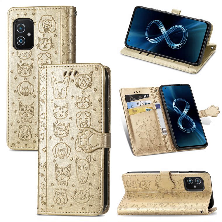 Girls ZenFone 9 ZS590KS Synthetic Leather Cartoon Wallets Folio Flip Soft Phone Case