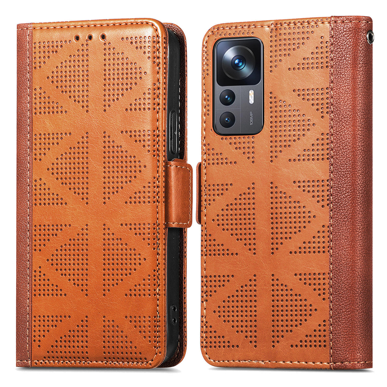 Diamond Pattern Wallets Folio Flip Magnetic Synthetic Leather Card Holder Folding Stand 12T, 12T Pro Phone Case