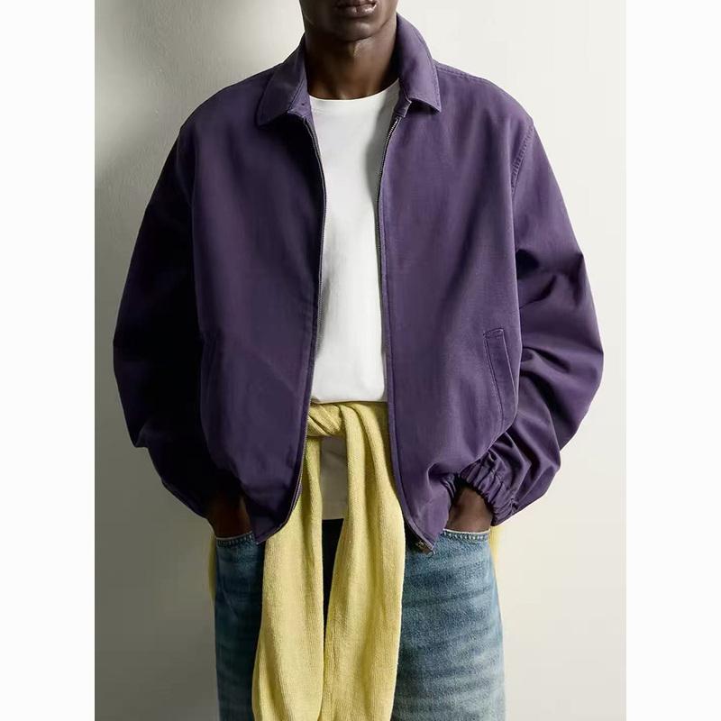 Hm&Zr2026 Early Autumn New Product Men's Slim Straight Cotton Zipper Jacket 4028179 654