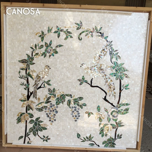 Каноша натуральная раковина резного крыльца фоновая европейская виноградная лоза, гостиная, зарегистрированная загадка мозаики