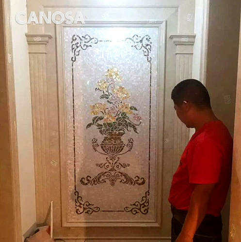 Каноса натуральная раковина мозаика патаупа европейская сельская фоновая фоновая фона стены загадка головоломка