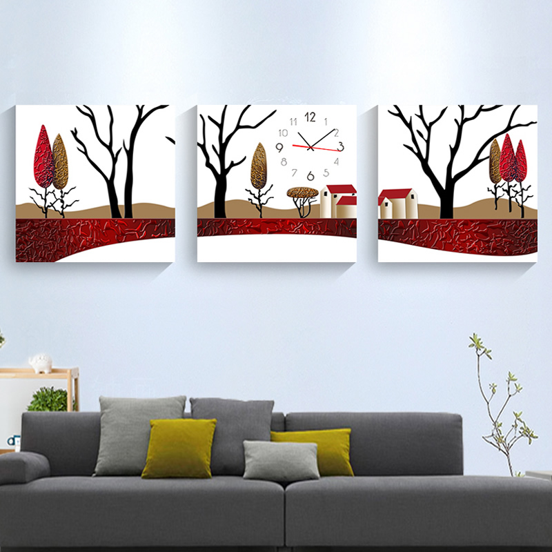 Peinture Sans Cadre Art Mur Horloge Salle De Séjour Décoration