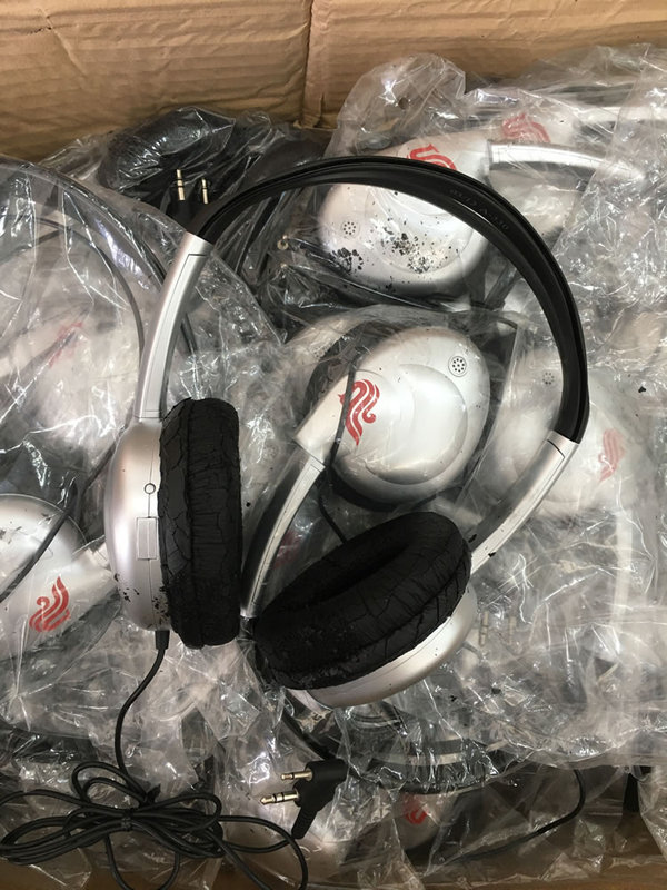 Aviation Head-Mounted Wired Large Headphones with Active Noise Reduction Circuit Electronic Audio DIY Production