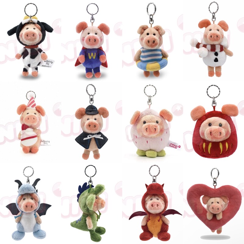 Nici Taiwan Limited Edition Swim Ring Daruma Detective Snowman Angel Superhero Cow Strawberry Piggy Weby Keychain