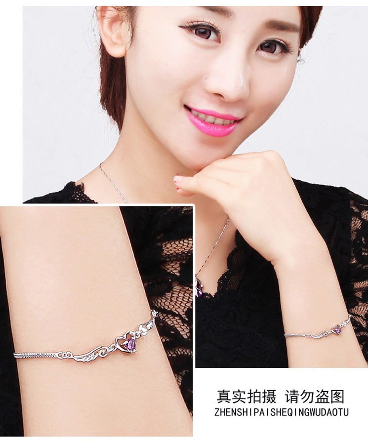 925 sterling silver bracelet Hàn Quốc phiên bản của các đơn giản ladies bạn gái sinh viên bracelet Sen cá tính món quà sinh nhật cho bạn gái