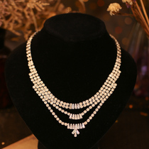 Silver fashion all-match necklace claw chain Japan and South Korea multi-layer zircon exquisite low-luxury clavicle chain daily net red necklace female