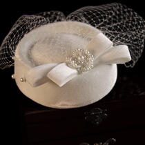 New French Bride wedding dress headgear Dome hat cheongsam Republic of China style accessories mesh stewardess top hat