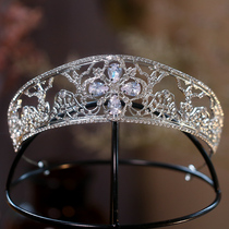 New Korean style full diamond crown Super Flash silver bride wedding crown headgear with makeup hair style simple hair accessories