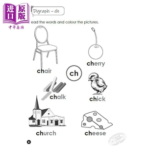 新加坡教辅 Fun Learning Phonics Level 3 Digraphs vs. Blends 有趣的自然拼读学习3级 实景图vs组合拼读 3-6岁【中商原版】