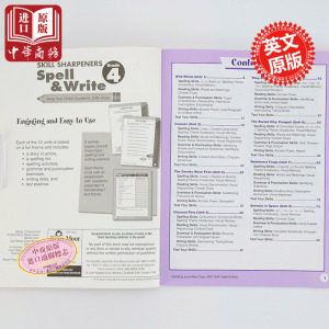 【中商原版】[英文原版]Skill Sharpeners Spell&Write, Grade 4拼写技巧4年级