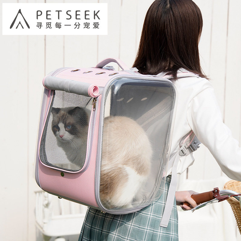 Go out portable kitty big number Shoulder Bag can be folded transparent Cat Bag British short Puppet Tidi travel box Space capsule