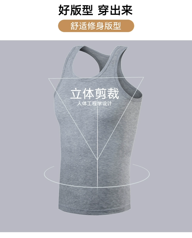 Áo cotton nam in vest thể thao nam mùa hè thể hình từ chủ đề kéo dài thủy triều vest nam áo 3 lỗ tập gym