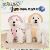 Korean puppygallery cool dog hat with ears exposed summer sun protection pet clothes small dogs
