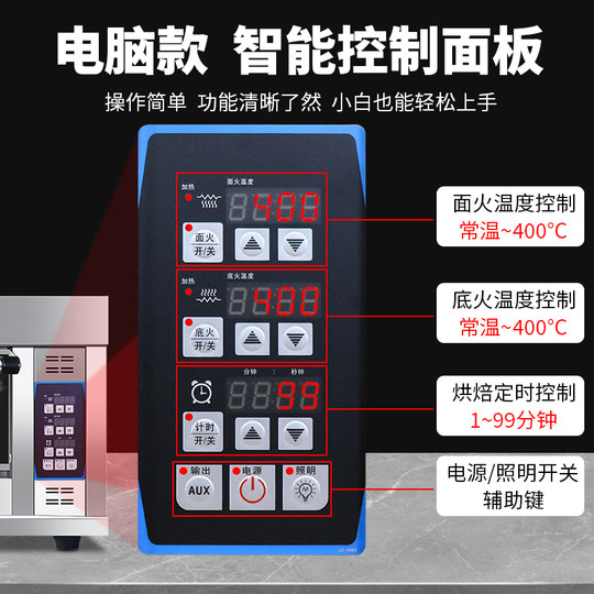 Kommerzieller Elektroofen, großer mehrschichtiger vollautomatischer Multifunktionsofen mit einem, zwei, drei und zwei Tabletts mit Kuchen und Brot