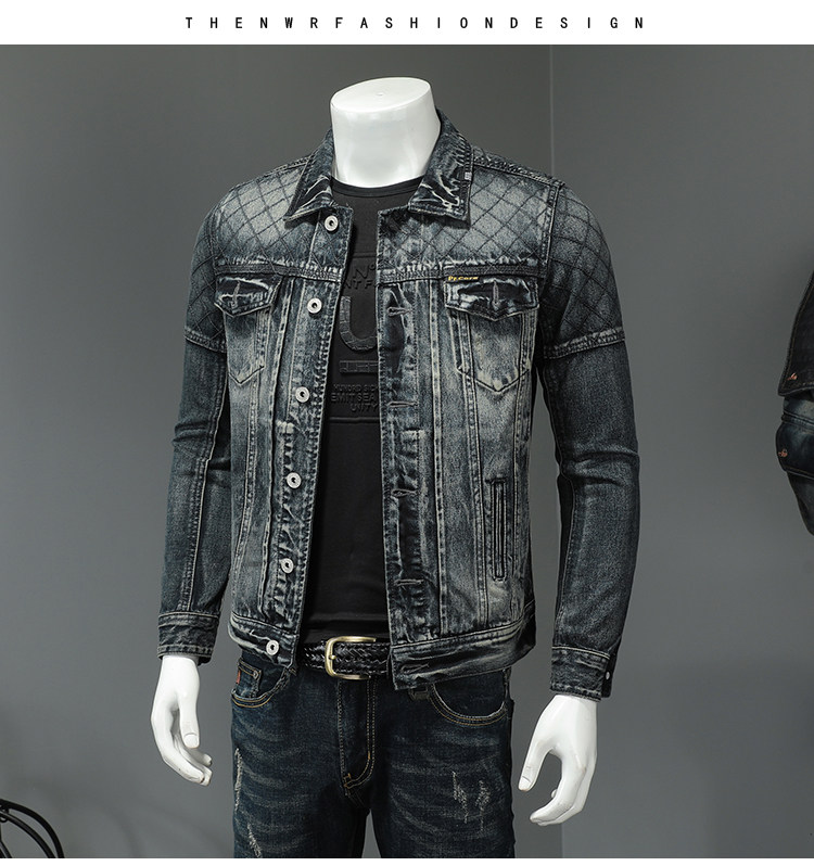 European-style Four-season High-quality Casual Retro Washed Jacket For Men, Large Size Denim Coat H06203_mkmklike.com