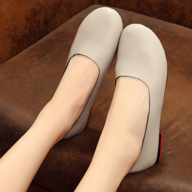 Anaishi Handmade Mori Women's Shoes Original Retro Art Women's Single Shoes Large Size Flat Bottom Shallow Leather Women's Boat Shoes