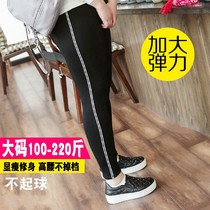 Autumn and winter new fat mm plus velvet leggings 200 pounds plus fat plus size women wear thick high waist thin pants