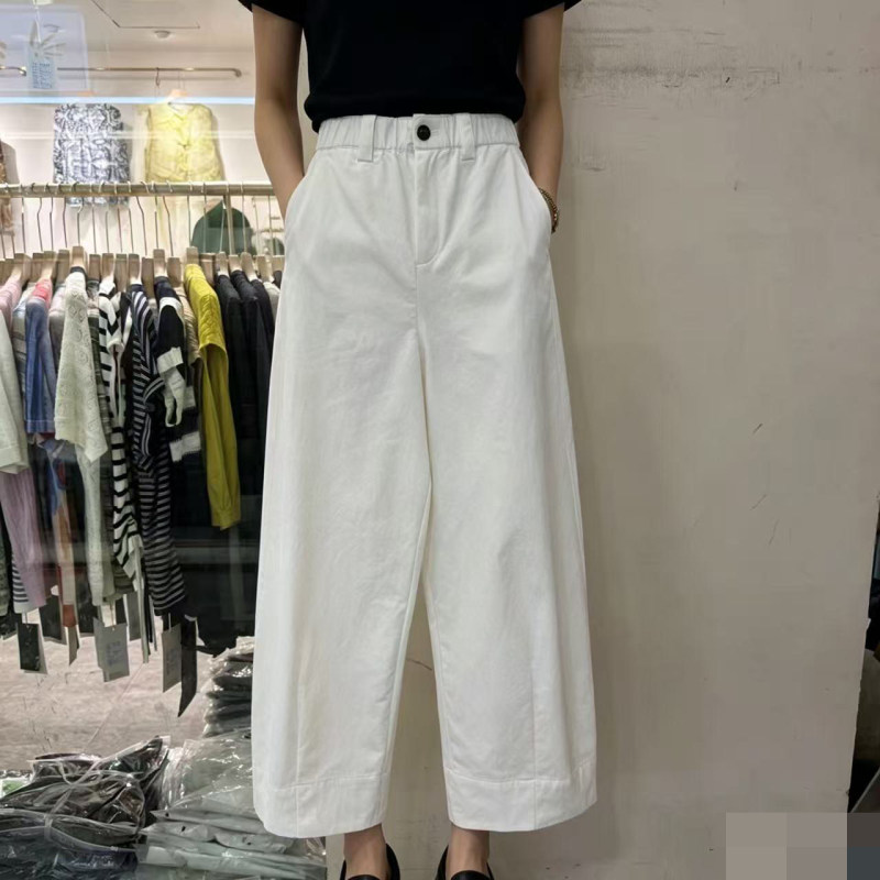 Q611K0813 Women's Elastic High-Waisted Versatile Loose Casual Nine-Point Balloon Straight Pants Summer New