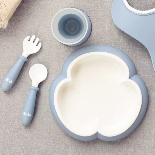 babybjorn Детская обеденная тарелка, ложка, посуда для еды, нескользящий розовый набор