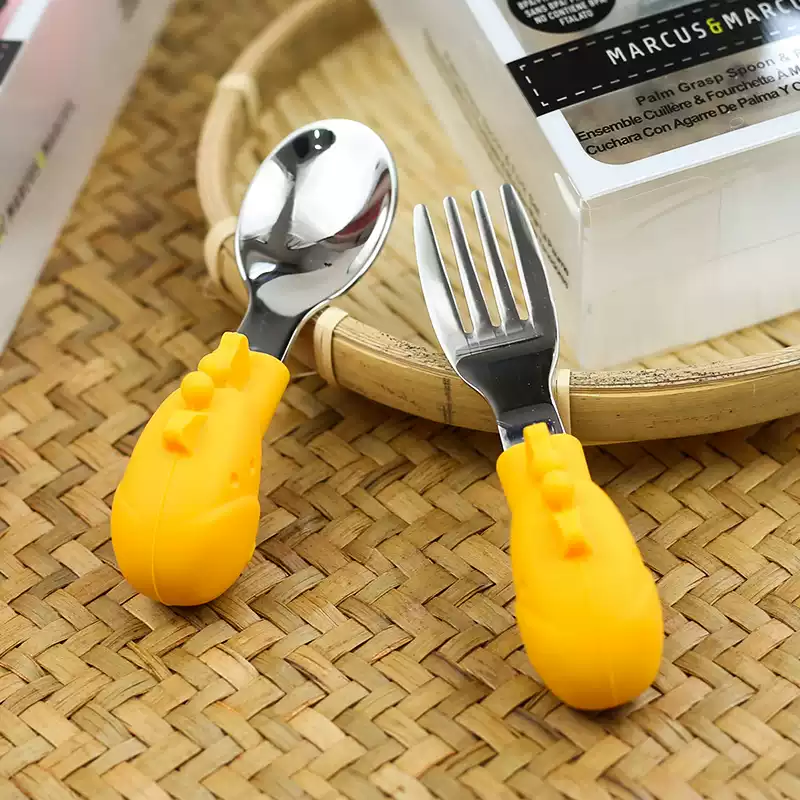 Marcus叉勺寶寶學吃飯勺子訓練勺一歲嬰兒童小鹿短柄餐具副食品湯匙