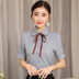 quần áo vườn giáo viên mẫu giáo phiên bản Hàn Quốc thời trang đôi cổ áo sửa quần của phụ nữ váy quần áo giáo viên trẻ đang lớn quần áo làm việc giáo viên mùa hè 