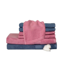 Foreign trade bamboo fiber high water absorbent towel bath towel three-piece set solid color comfortable soft bamboo cotton towel towel