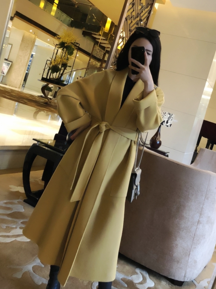Good Australia - Mao high - end tender Hepburn Cashmere Coat girl autumn and winter double - sided coat