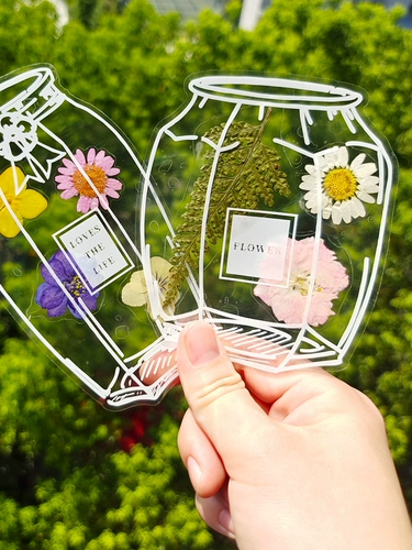 Прозрачный образец ручной работы, весенняя бутылка, DIY